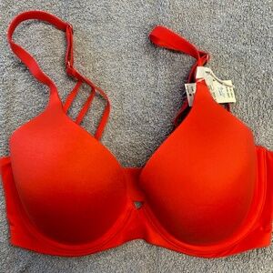 NWT Aerie Real Sunny Full Coverage Lightly Lined Strappy Bra - Holiday Red 32DD